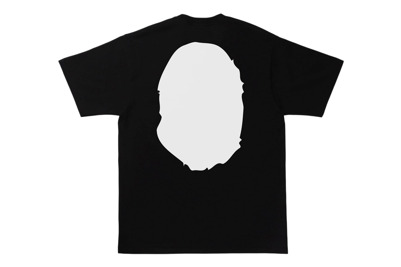 BAPE BICOLOR BIG APE HEAD TEE BLACK WHITE