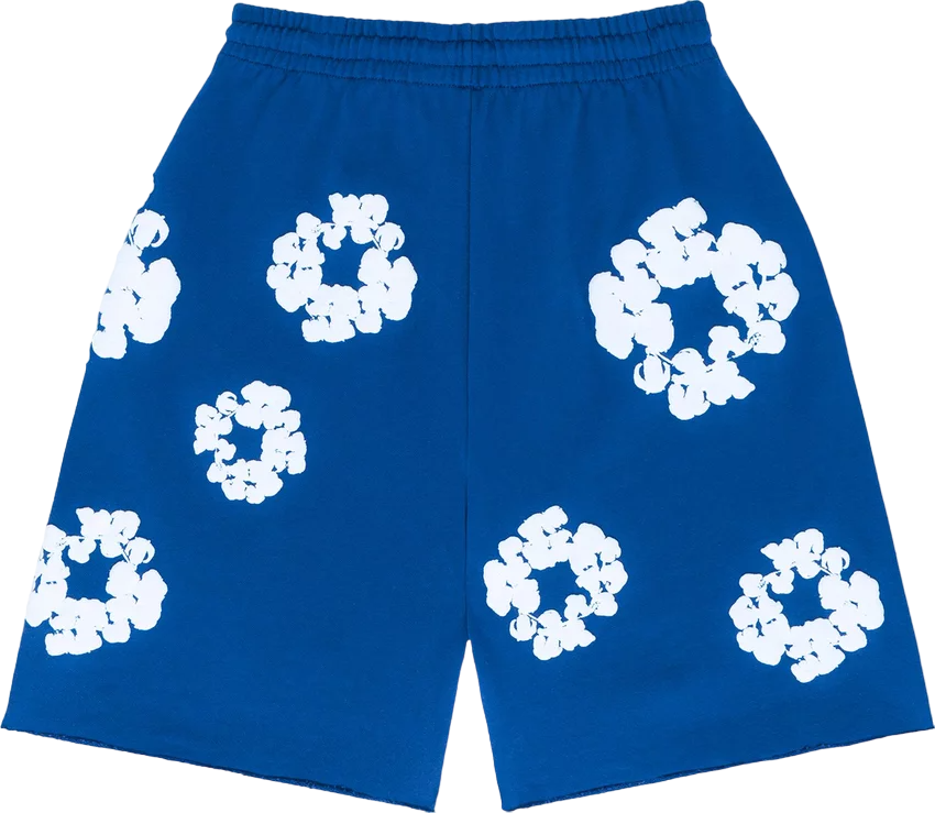 DENIM TEARS THE COTTON WREATH SHORTS BLUE