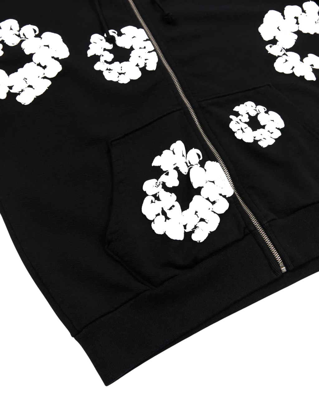DENIM TEARS COTTON WREATH ZIP HOODIE BLACK