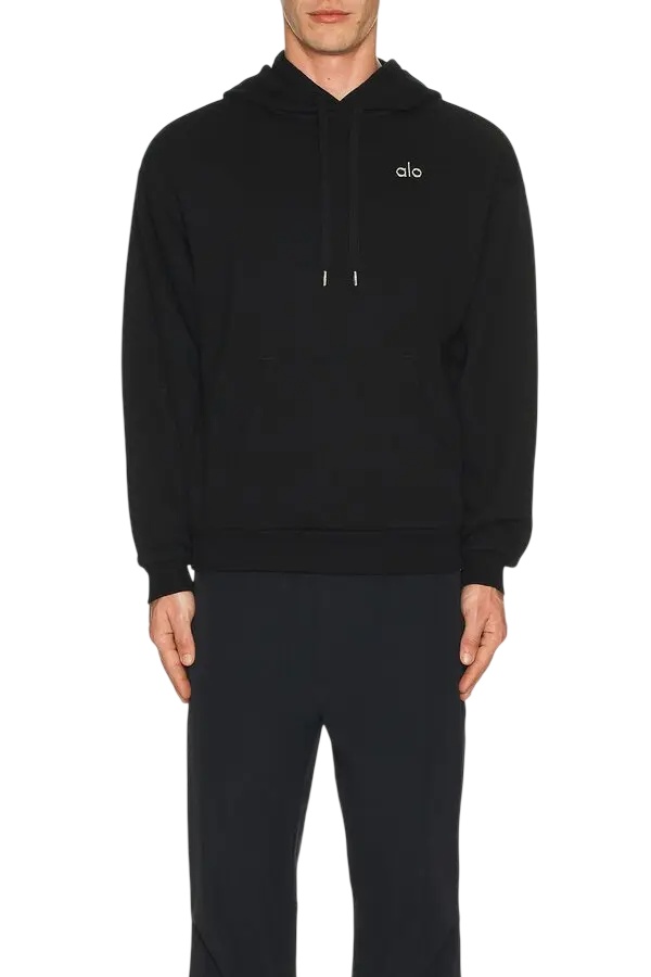 ALO YOGA ACCOLADE COTTON-BLEND PULLOVER HOODIE