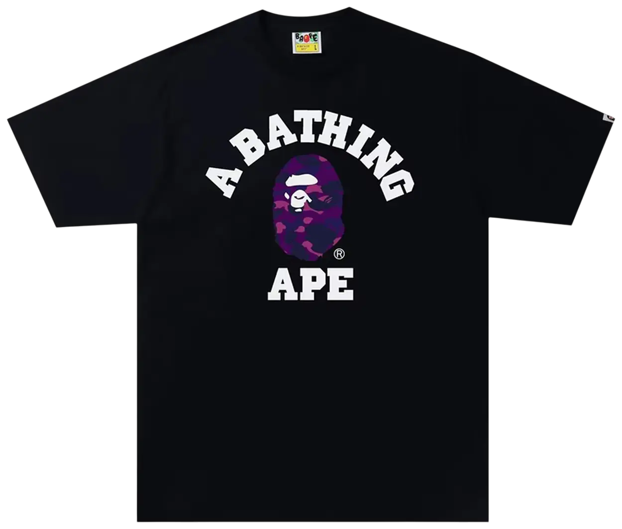 BAPE CAMO COLLEGE TEE BLACK/PURPLE