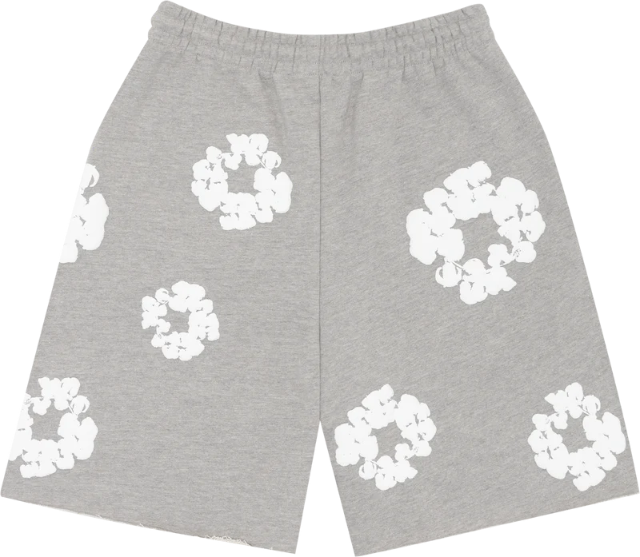 DENIM TEARS THE COTTON WREATH SHORTS GREY