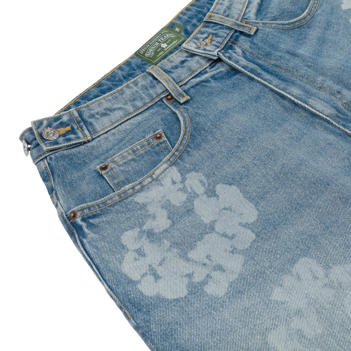 DENIM TEARS LASER WREATH DENIM SHORTS