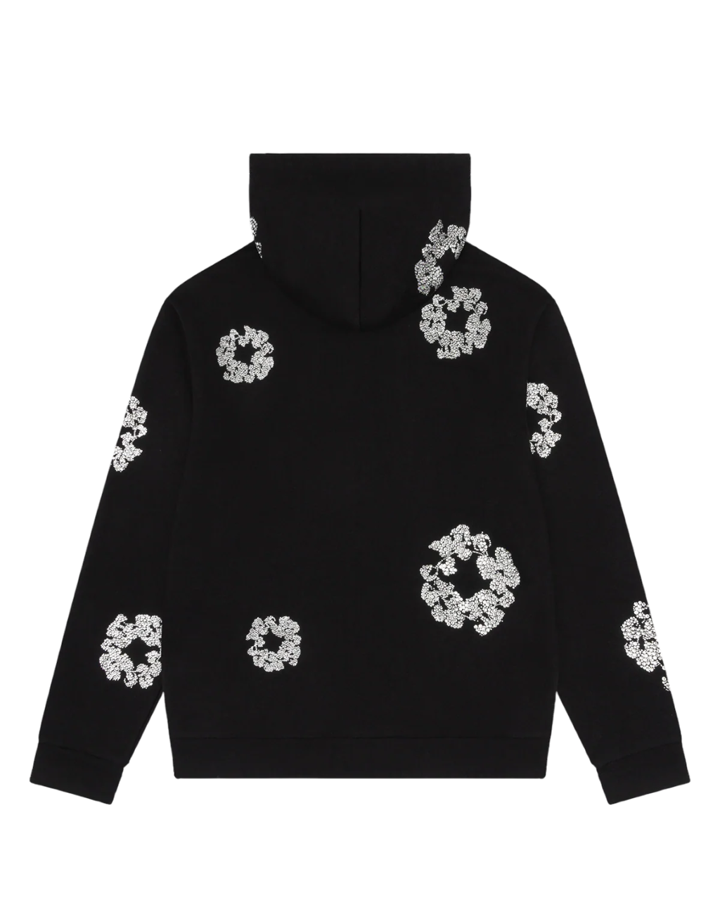 DENIM TEARS CASHMERE SWARVOSKI COTTON WREATH ZIP HOODIE BLACK