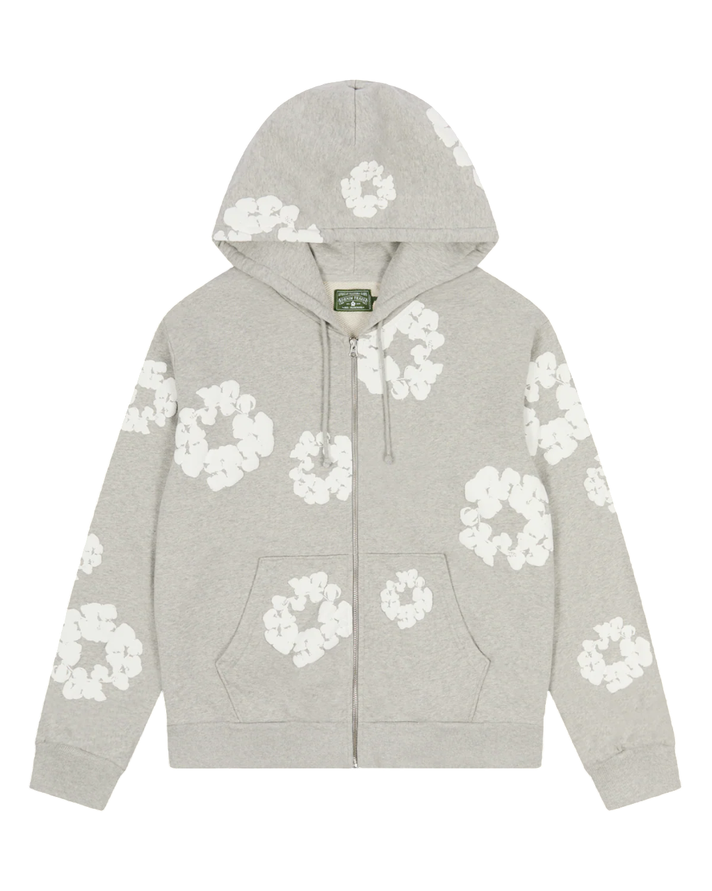 DENIM TEARS COTTON WREATH ZIP HOODIE GREY