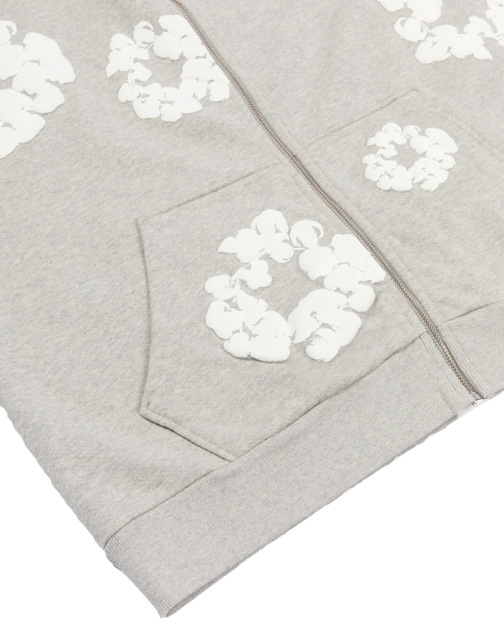 DENIM TEARS COTTON WREATH ZIP HOODIE GREY