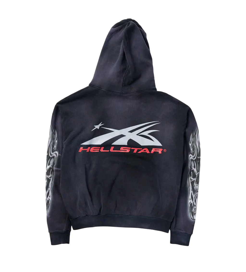 HELLSTAR AIRBRUSHED SKULL HOODIE BLACK