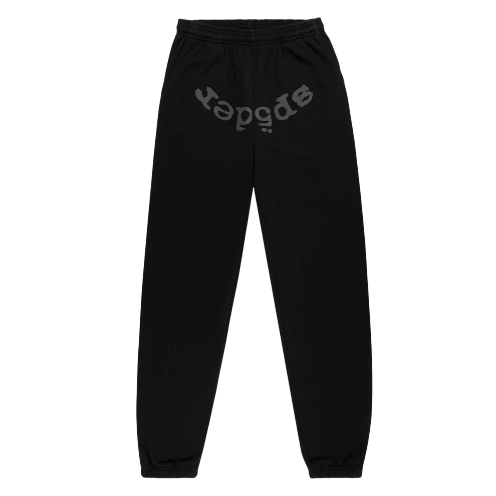 SP5DER BLACK PHANTOM WEB SWEATPANTS