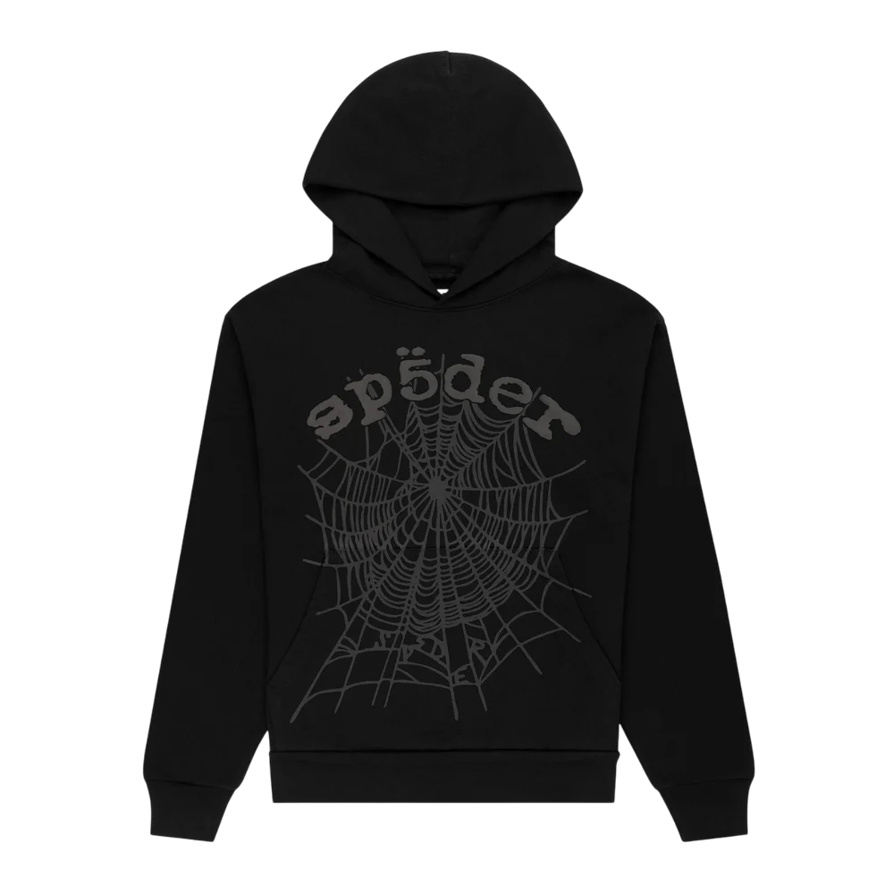SP5DER BLACK PHANTOM WEB HOODIE