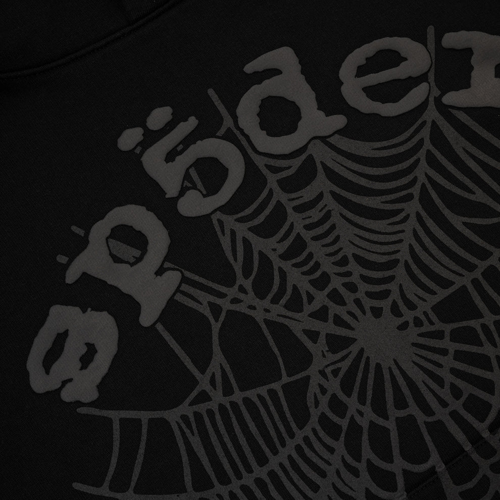 SP5DER BLACK PHANTOM WEB HOODIE