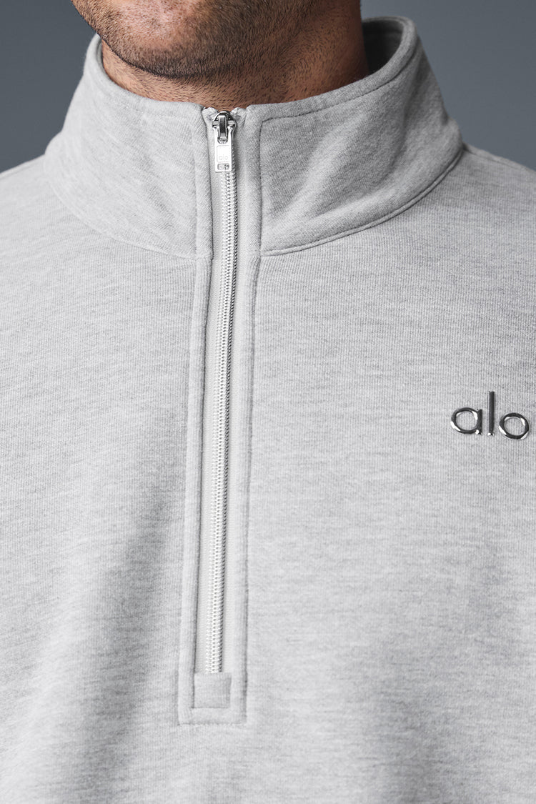 ALO YOGA - Accolade 1/4 Zip Pullover Heather Grey