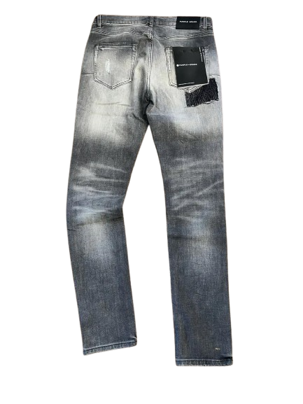 PURPLE BRAND GREY PATCH JEANS BLACK LABEL P001