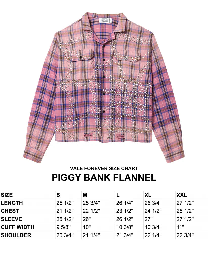 VALE FOREVER PIGGY BANK FLANNEL PINK