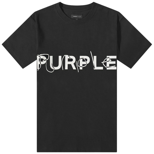 PURPLE BRAND MENS HEAVY LOGO T-SHIRT IN BLACK