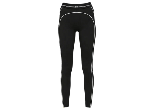 ALO YOGA AIRBRUSH HIGH-WAIST HEART THROB LEGGINGS BLACK/WHITE