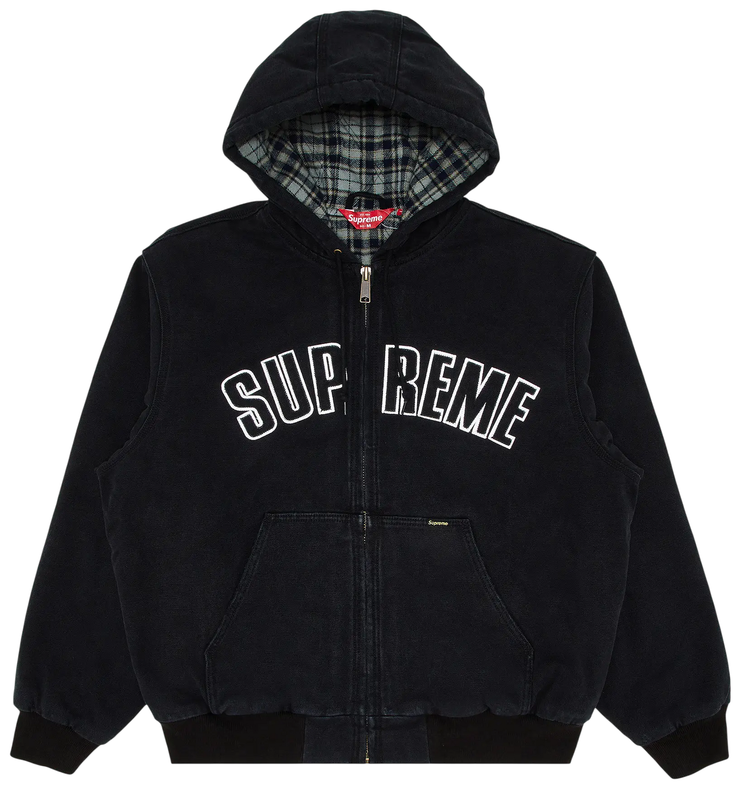 SUPREME REFLECTIVE ARC HOODED WORK JACKET BLACK