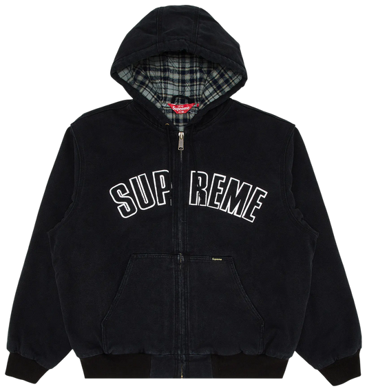 SUPREME REFLECTIVE ARC HOODED WORK JACKET BLACK