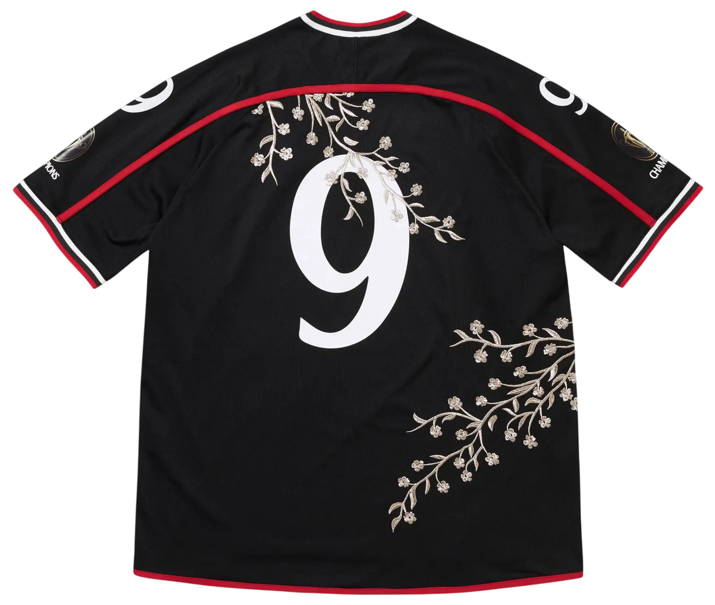 SUPREME FLORAL SOCCER JERSEY BLACK