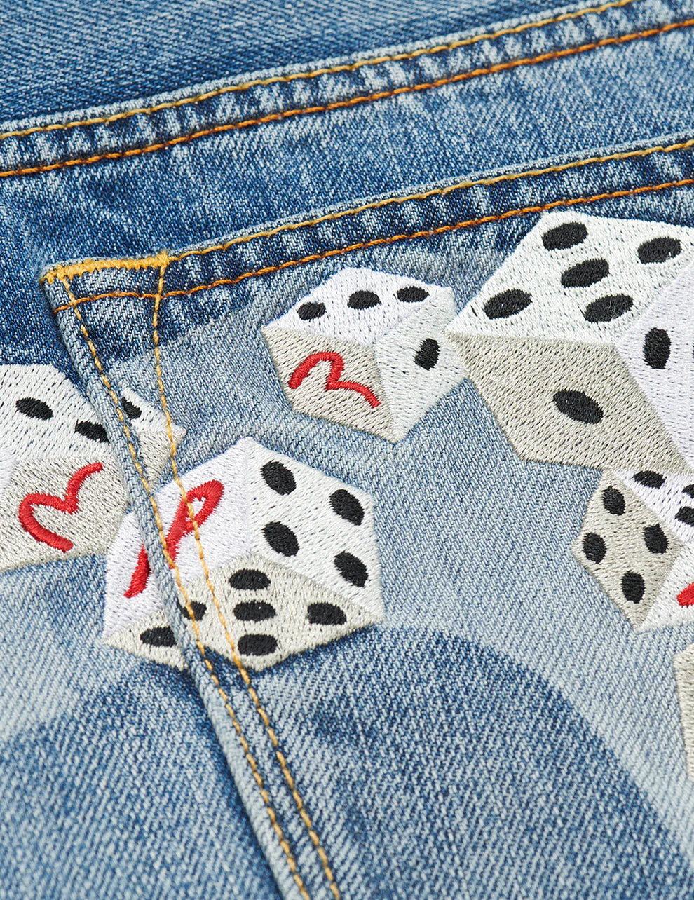 PALACE X EVISU DICE PRINT REGULAR STRAIGHT FIT JEANS