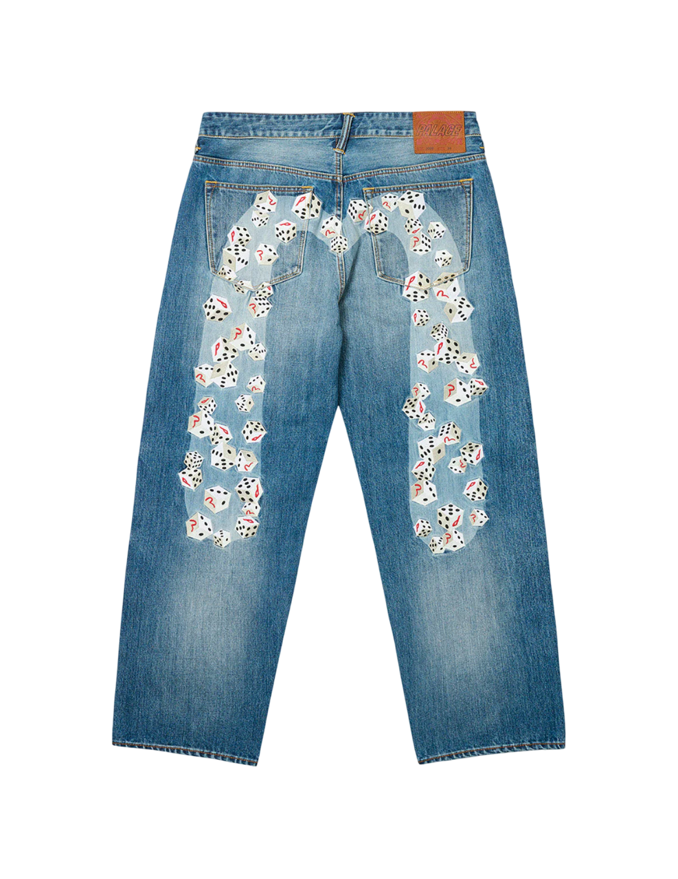 PALACE X EVISU DICE PRINT REGULAR STRAIGHT FIT JEANS