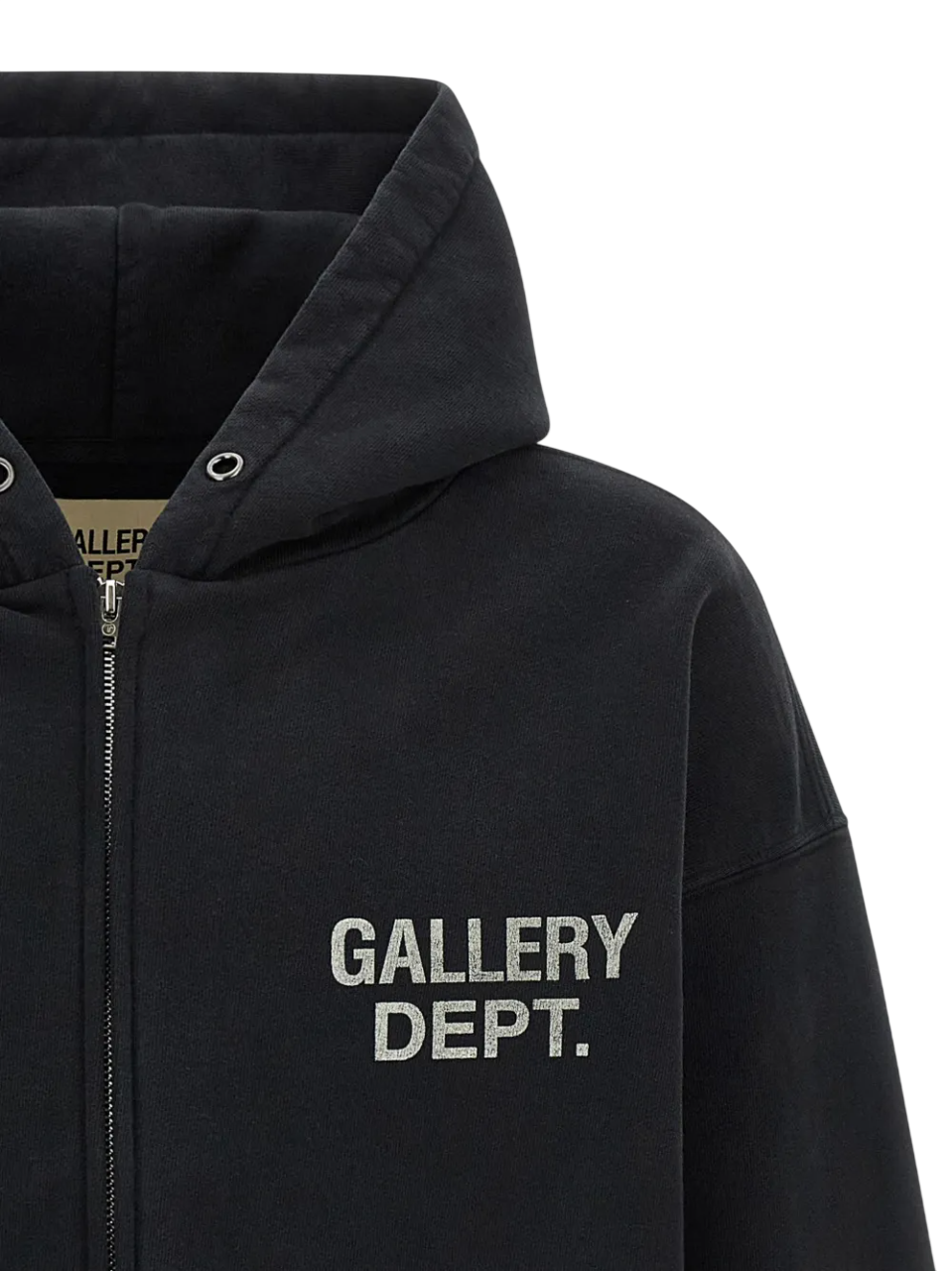 GALLERY DEPT FULL ZIP LOGO HOODIE BLACK