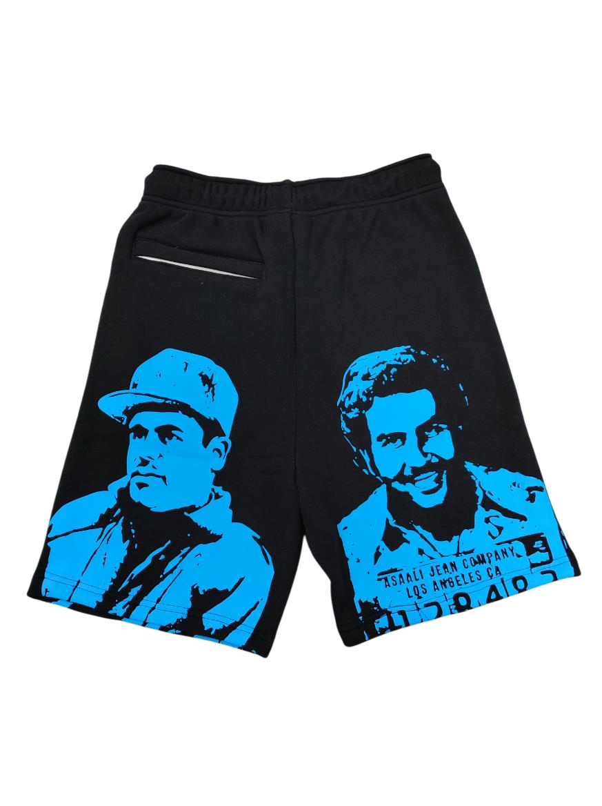 ASAALI OG CARTEL SHORTS BLACK/BLUE