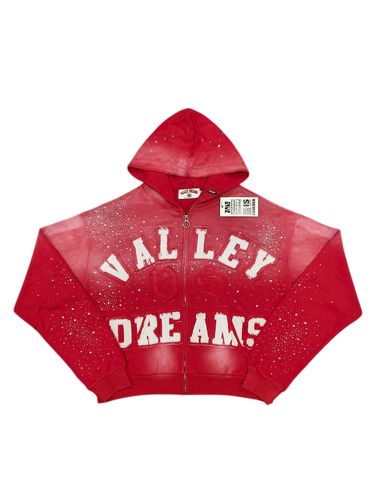 VALE FOREVER CLASSICO ZIPUP HOODIE RED RUBY