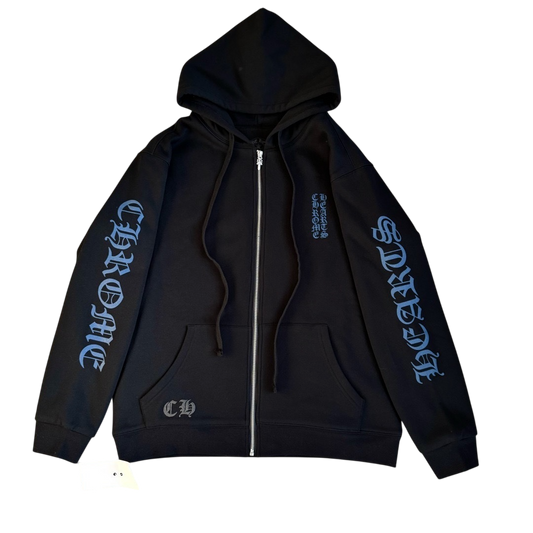 CHROME HEARTS BLACK/BLUE ZIPUP THERMAL HOODIE