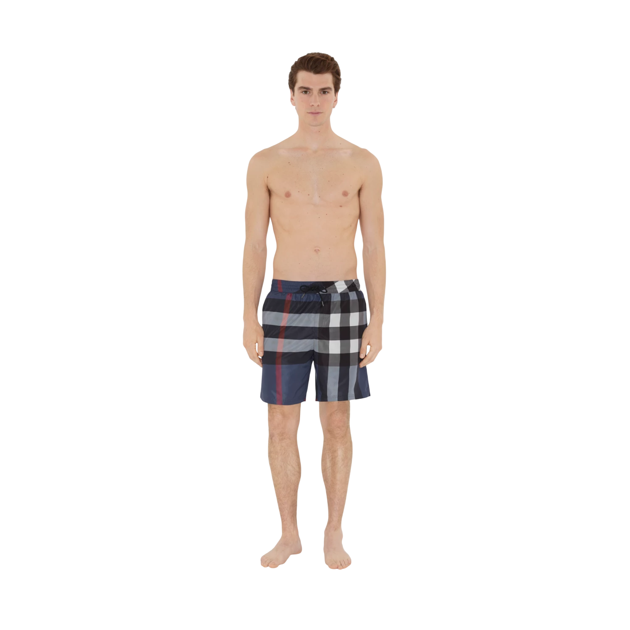 BURBERRY CHECK SWIM SHORTS BLUE
