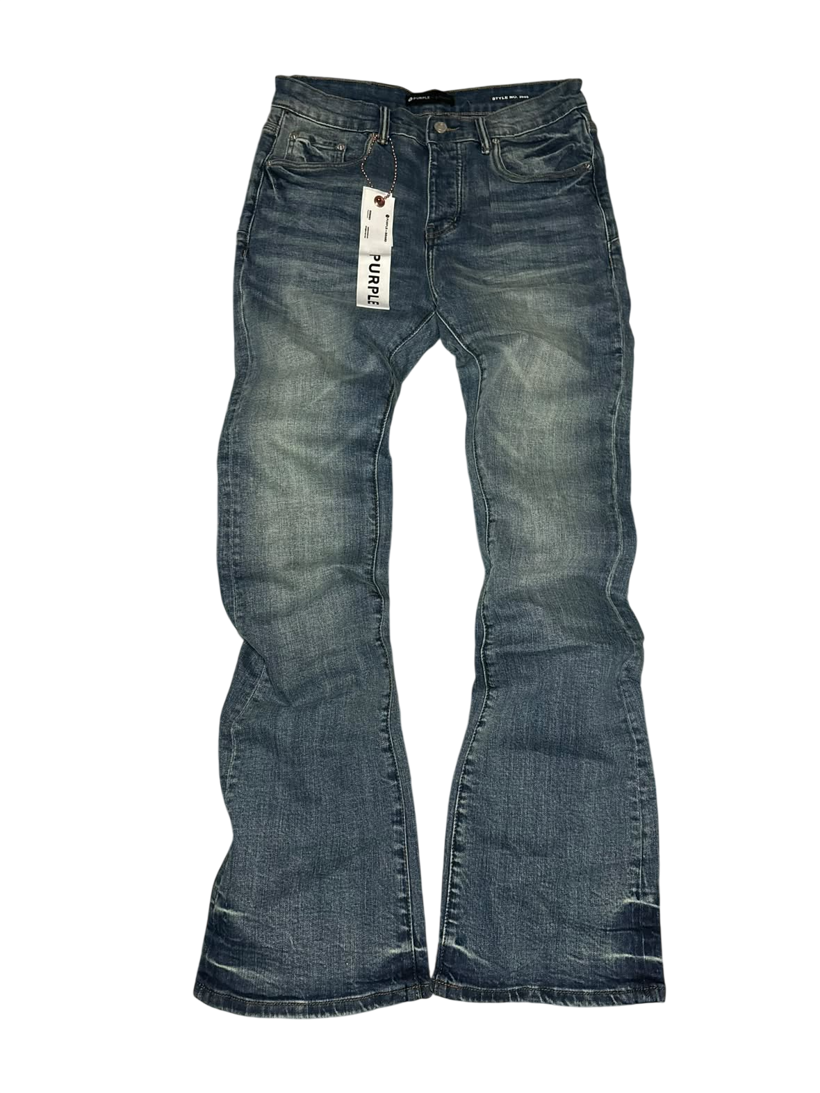 PURPLE BRAND BLUE WASHED FLARED JEANS