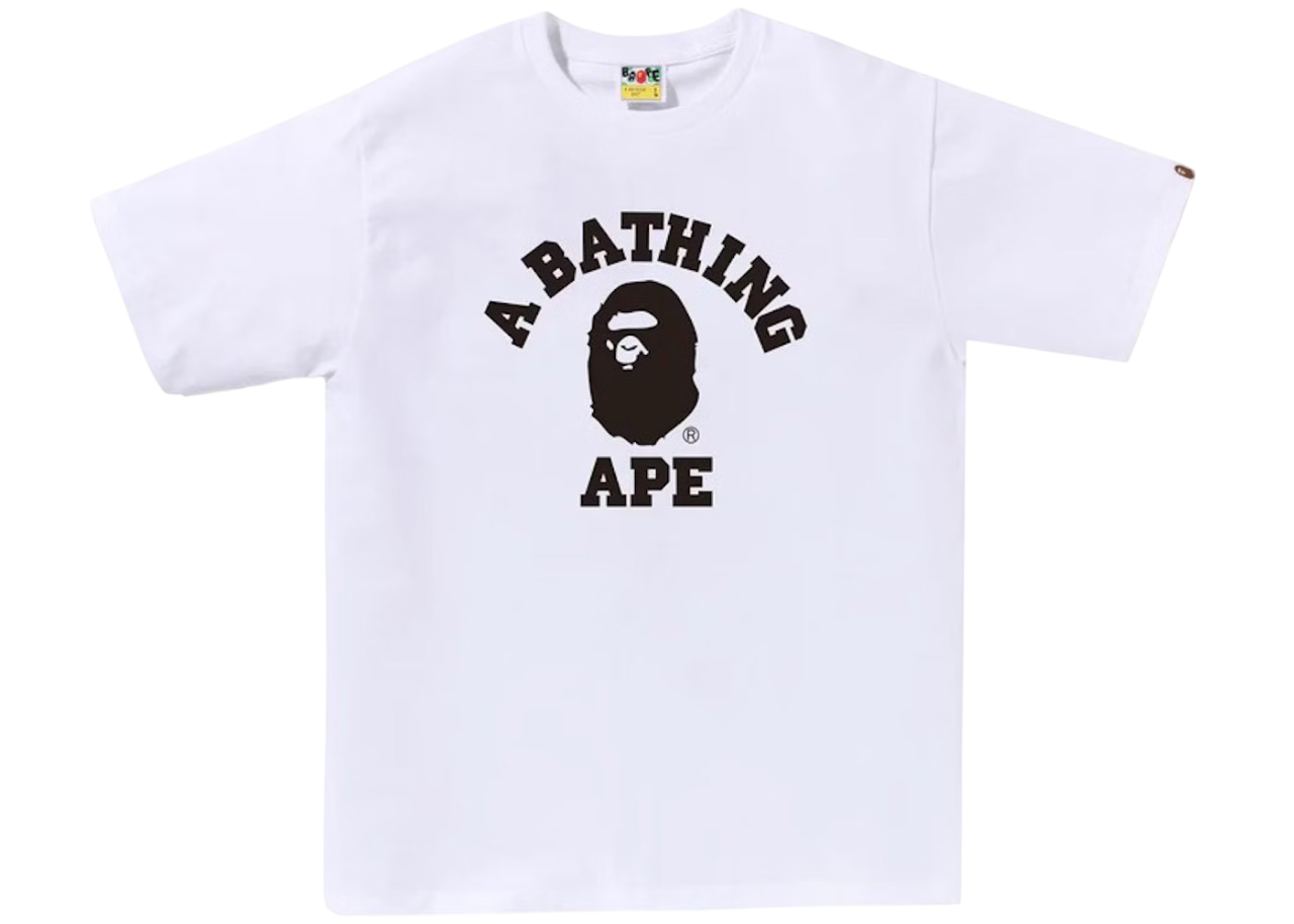 BAPE BILOCOR COLLEGE TEE WHITE