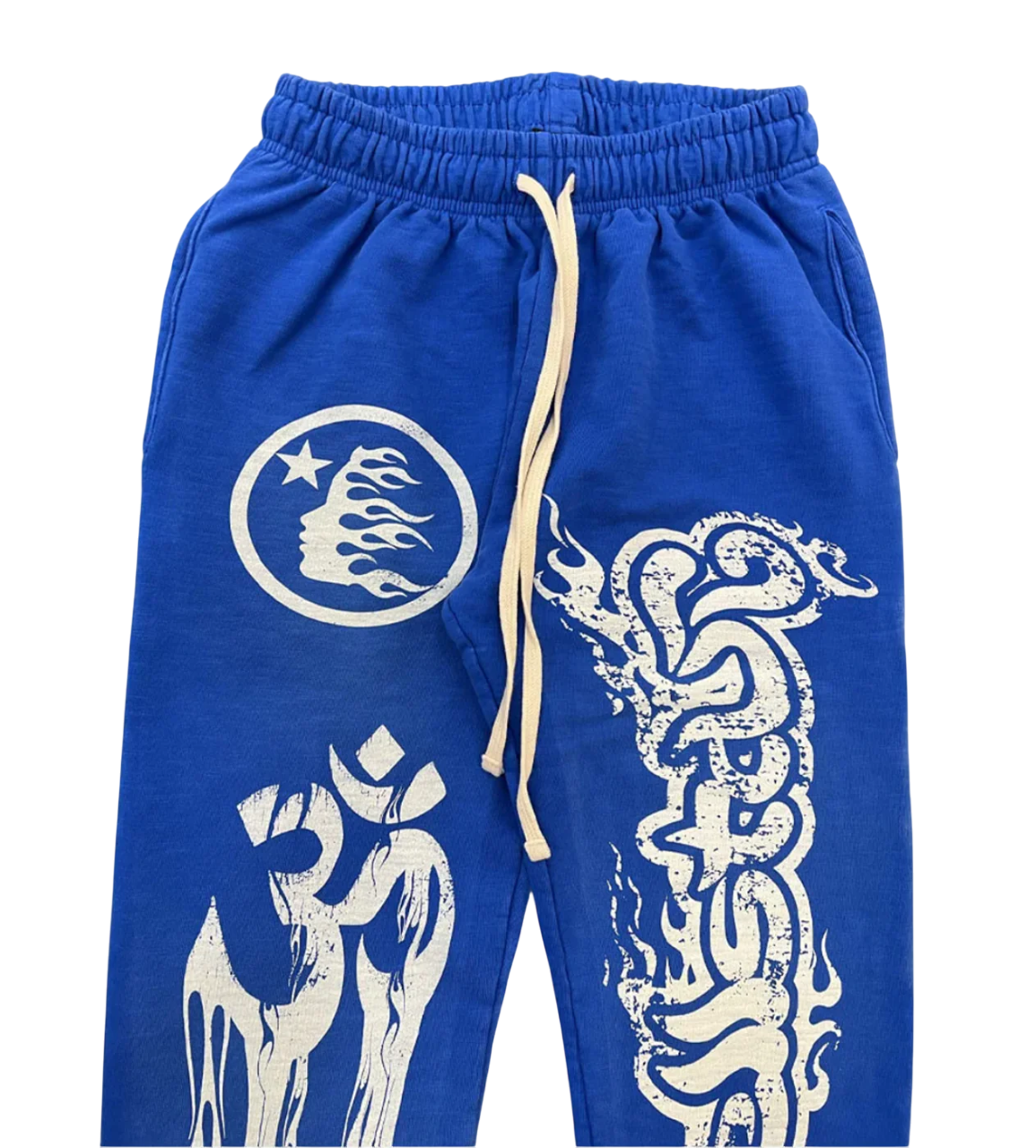 HELLSTAR STUDIOS RACER FLARE SWEATPANTS BLUE
