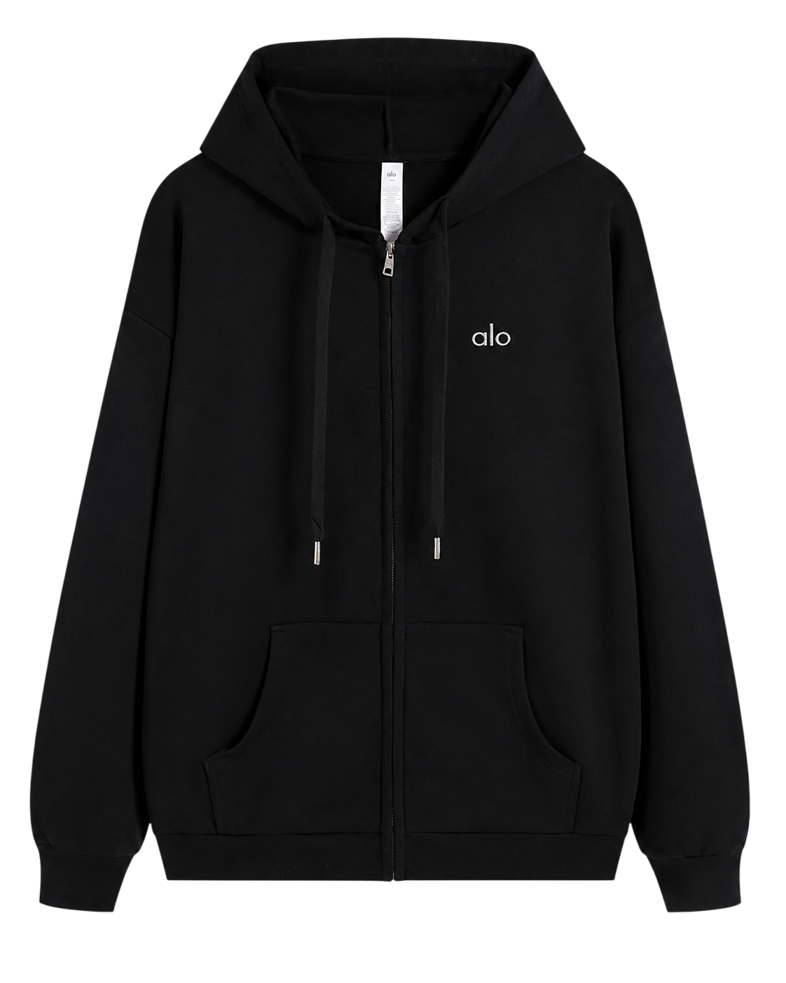 ALO YOGA ACCOLADE FULL ZIP HOODIE BLACK