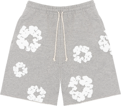 DENIM TEARS THE COTTON WREATH SHORTS GREY