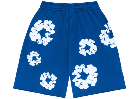 DENIM TEARS THE COTTON WREATH SHORTS BLUE