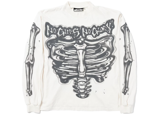 HELLSTAR AIRBRUSHED BONES LONGSLEEVE WHITE