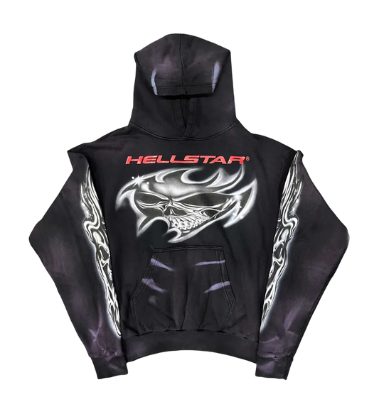 HELLSTAR AIRBRUSHED SKULL HOODIE BLACK