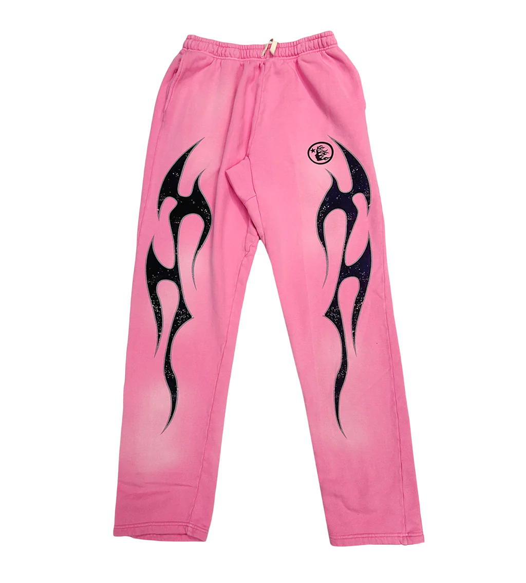 HELLSTAR STUDIOS PINK FLAME SWEATPANTS