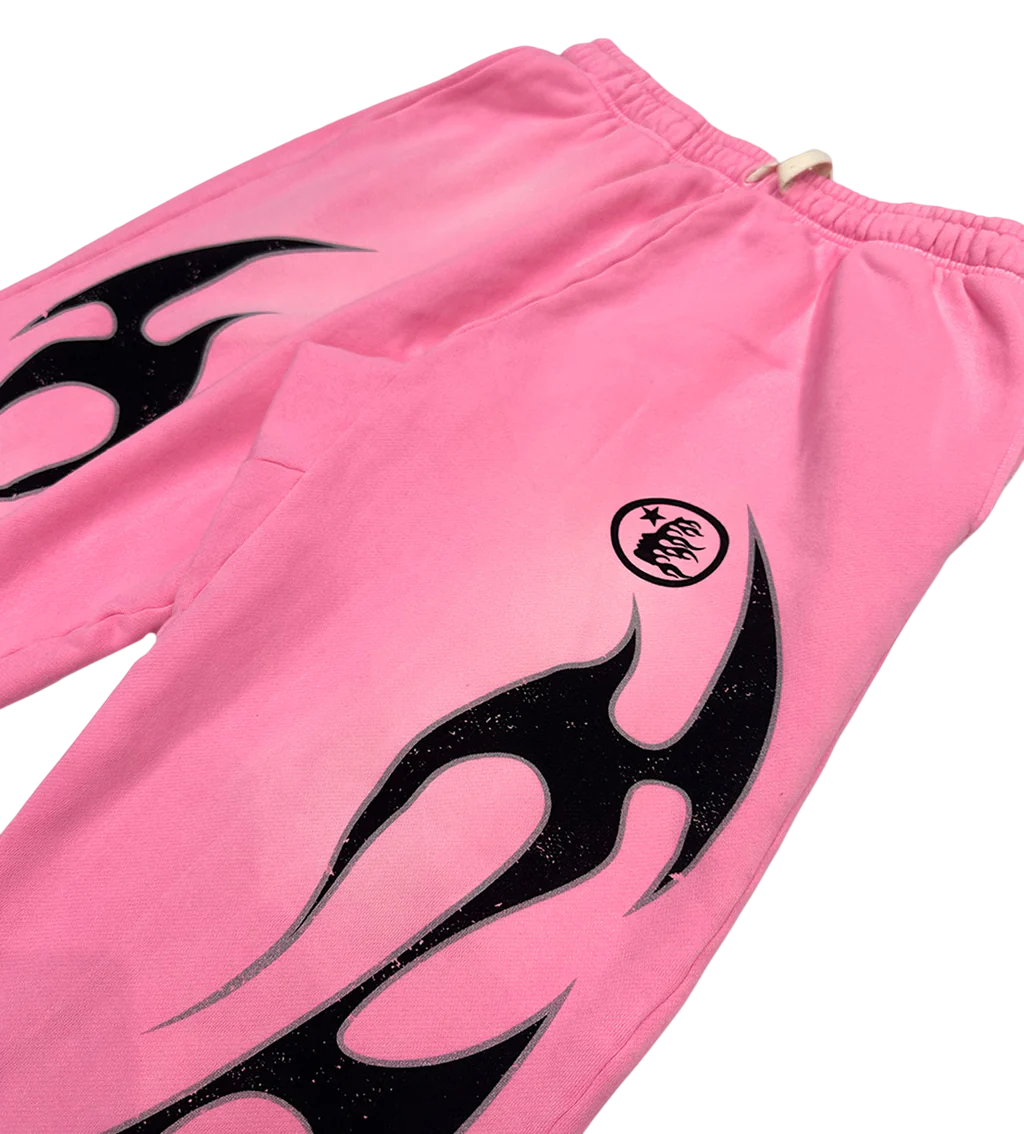 HELLSTAR STUDIOS PINK FLAME SWEATPANTS