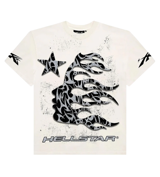 HELLSTAR THORN GLITTER TEE WHITE