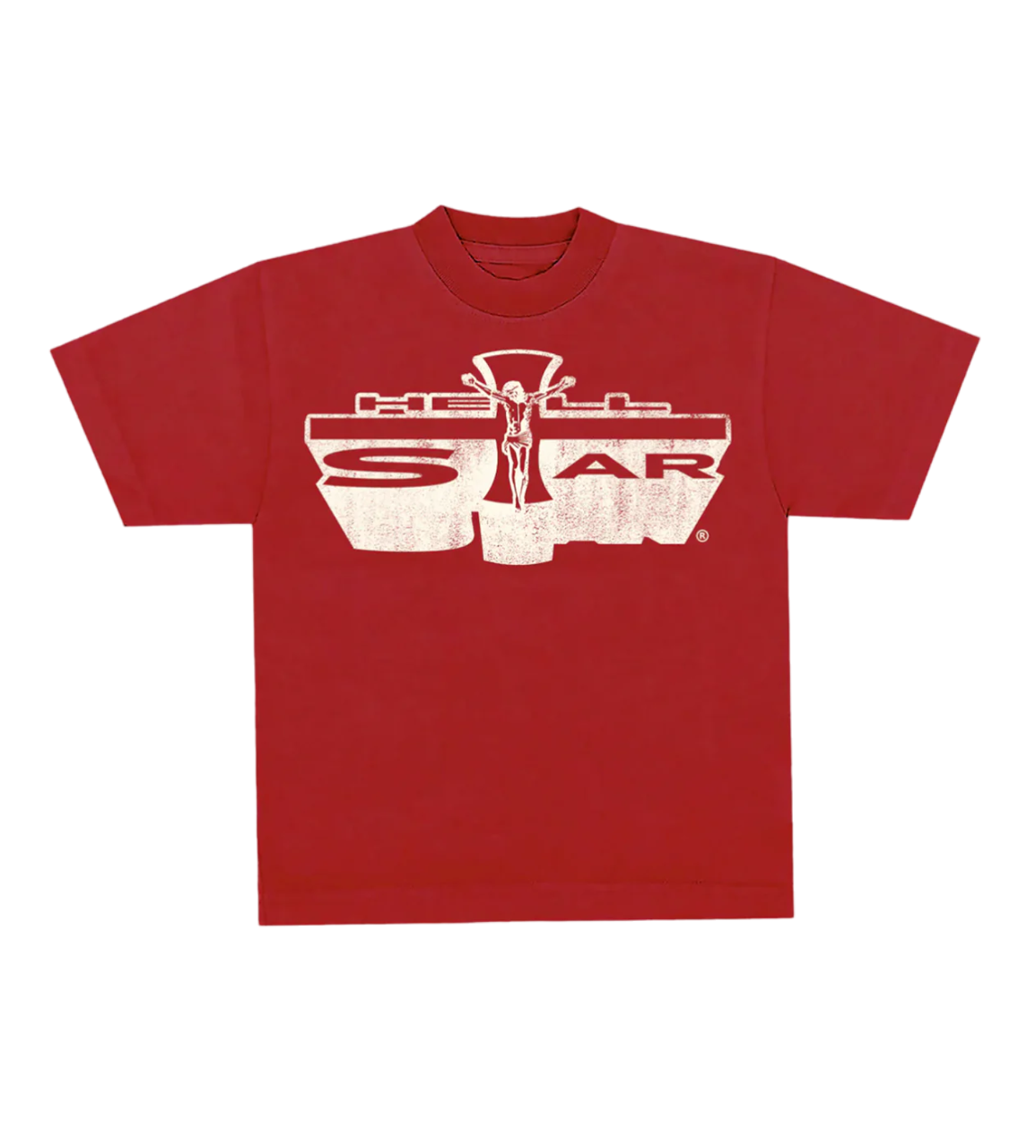 HELLSTAR STUDIOS JESUS EMBLEM T-SHIRT BLOOD RED