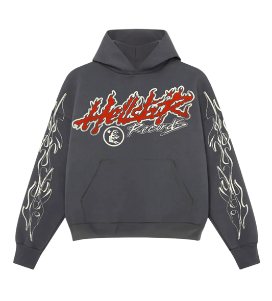 HELLSTAR STUDIOS RECORDS TOUR HOODIE FADED BLACK