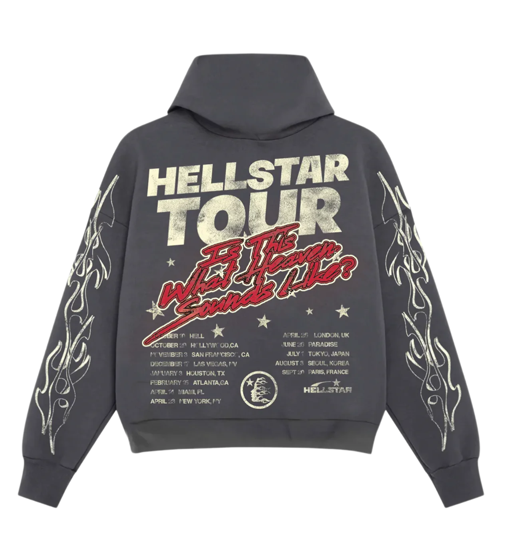 HELLSTAR STUDIOS RECORDS TOUR HOODIE FADED BLACK