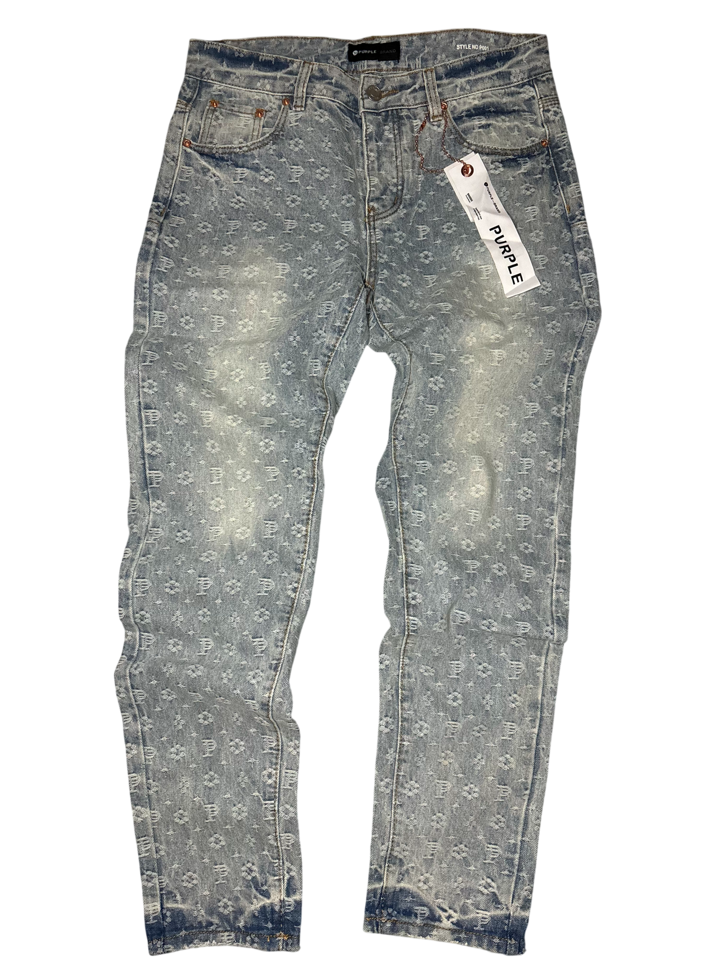 PURPLE BRAND MONOGRAM JACQUARD JEANS P001