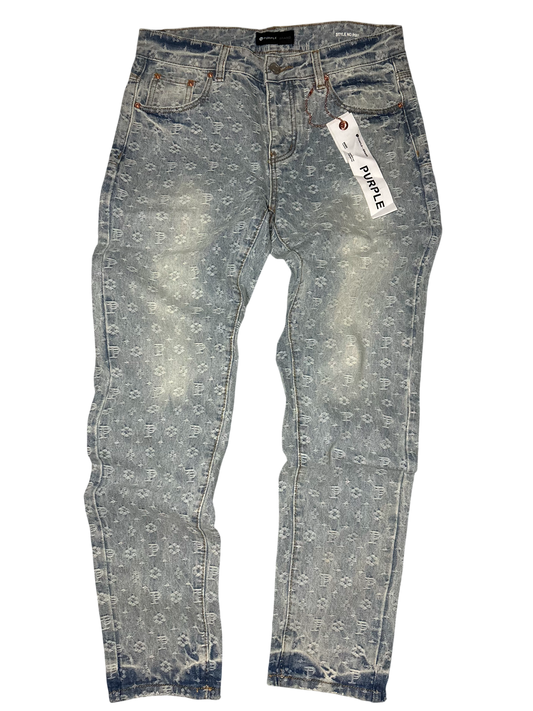 PURPLE BRAND MONOGRAM JACQUARD JEANS P001