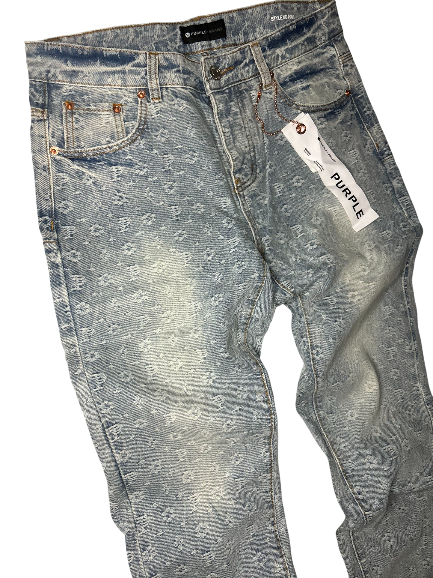 PURPLE BRAND MONOGRAM JACQUARD JEANS P001