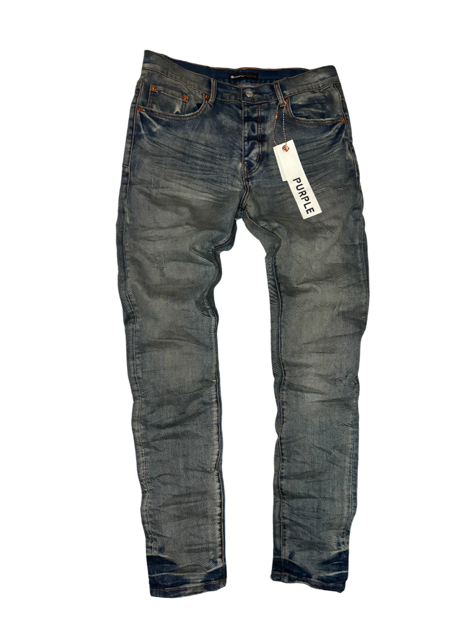 PURPLE BRAND OIL WASH PLAIN DARK BLUE JEANS P001