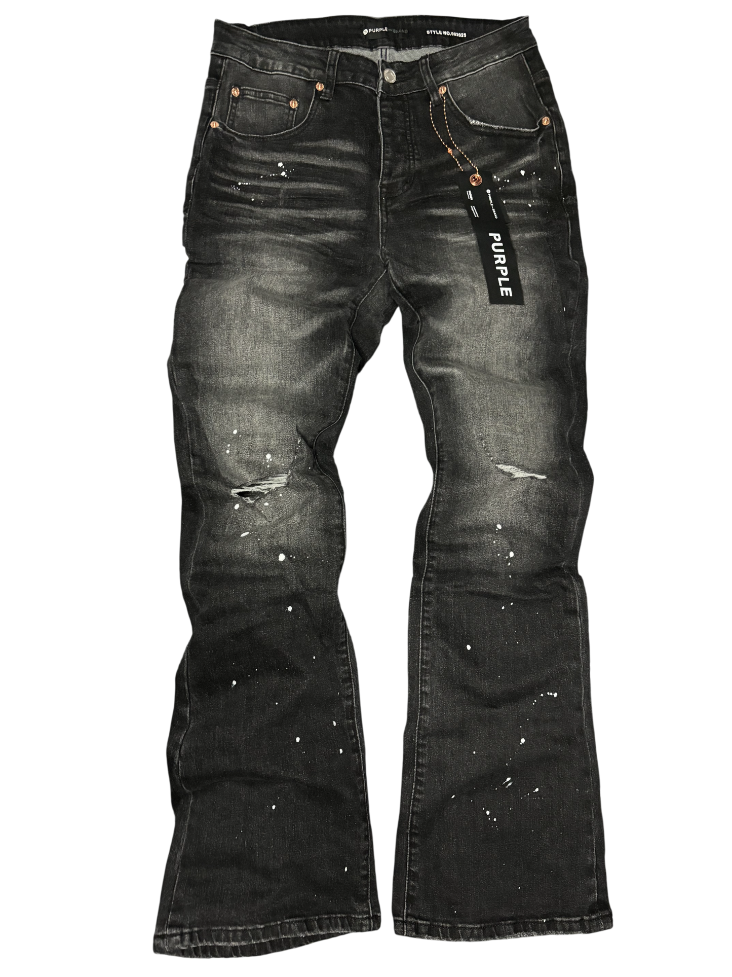 PURPLE BRAND GREY WASH FLARED JEANS