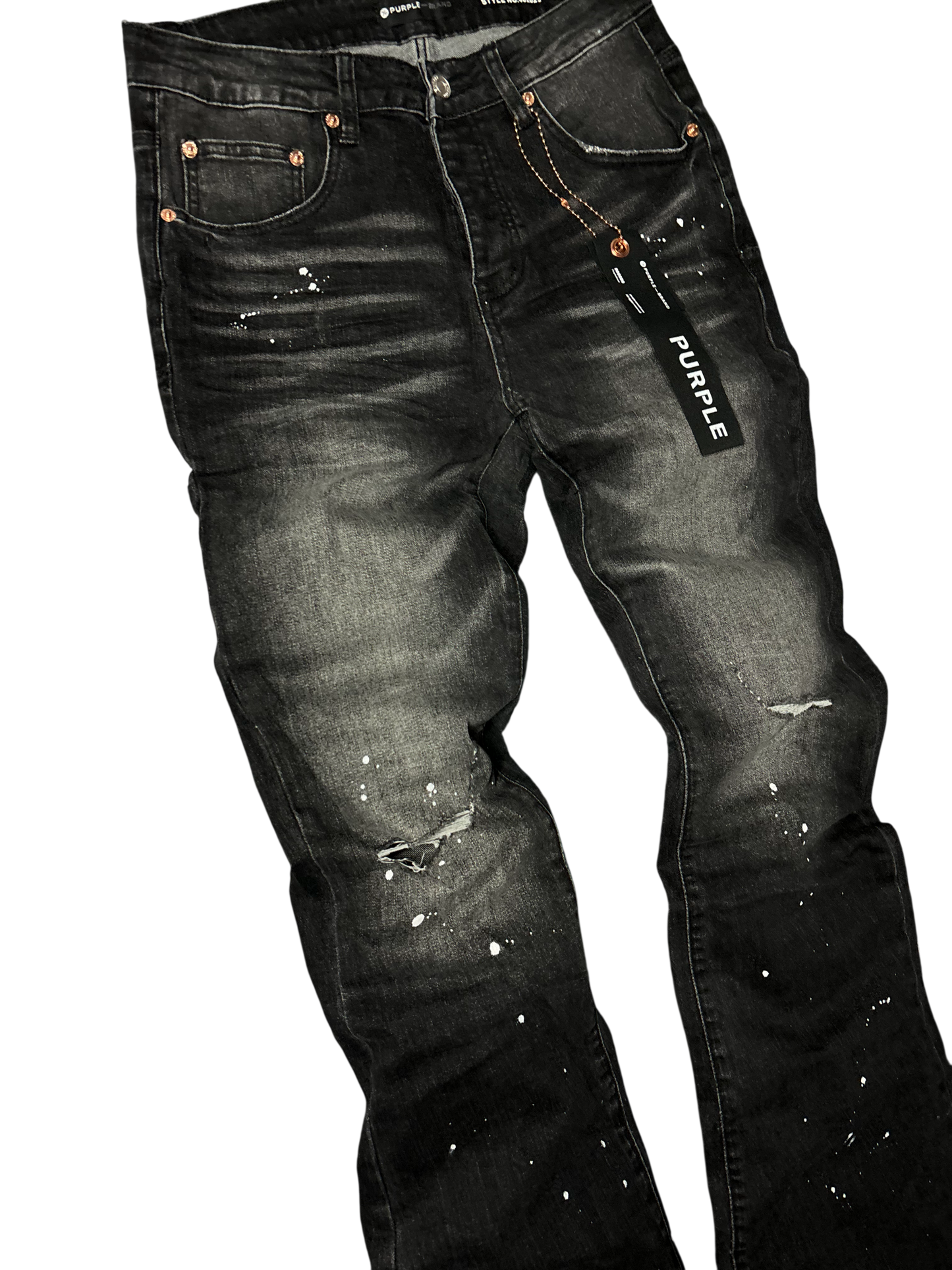 PURPLE BRAND GREY WASH FLARED JEANS