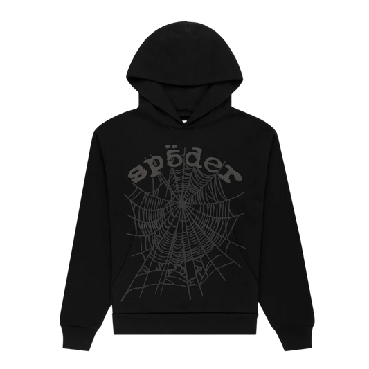 SP5DER BLACK PHANTOM WEB HOODIE